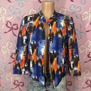 Lavender & Honey Colorful Jacket Blazer Size Small Abstract Business Flawed